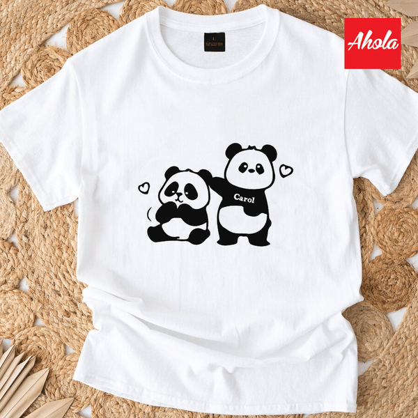 【Lovely Panda】Custom Name Short Sleeve Tee 客製純綿T恤