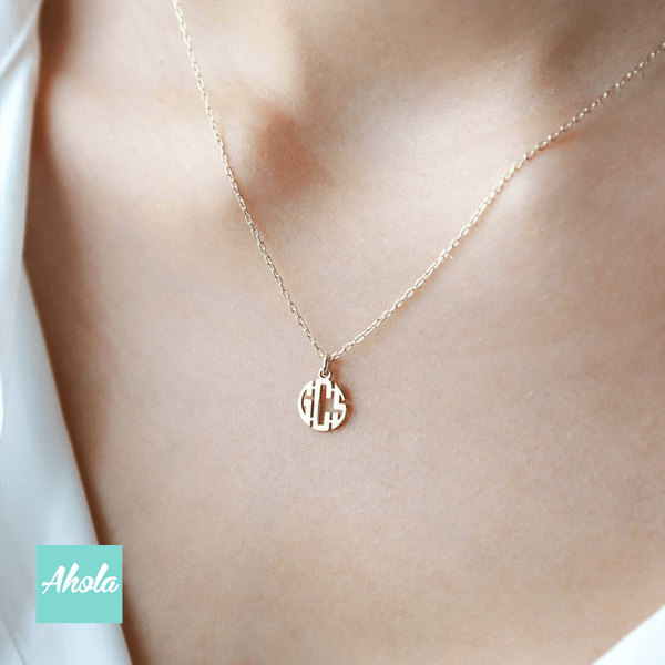 SP077 Dainty Monogram 925 Sterling Sliver Necklace