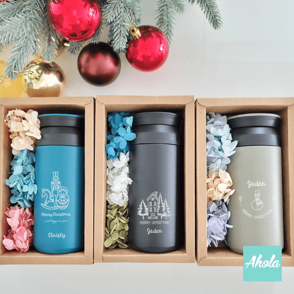 【Seasonal Greetings】 Engraved Stainless Steel TRAVEL TUMBLER 節日刻名不鏽鋼保冷/保温樽