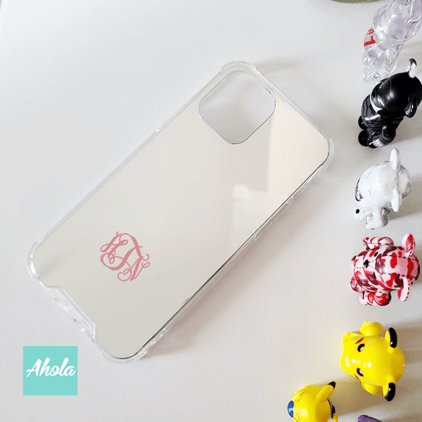 【Cursive Monogram】Protective Mirror Phone Case 全包邊鏡面名字電話殼