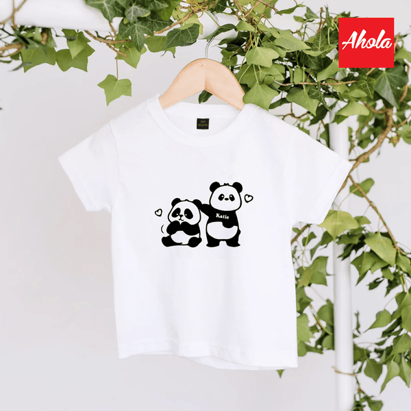 【Lovely Panda】Custom Name Short Sleeve Tee 客製純綿T恤