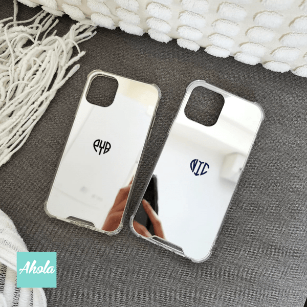 【Heart Monogram】Protective Mirror Phone Case 全包邊鏡面名字電話殼