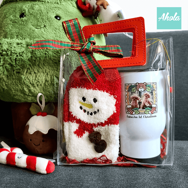 【Christmas Frame】Photo Stainless Steel Tumbler + Christmas sock Gift Set 印相不鏽鋼保溫杯+聖誕襪套裝