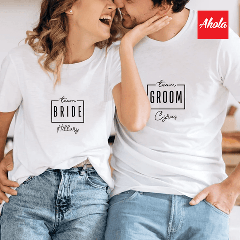 【Team Bride & Groom】Custom Name Short Sleeve Tee 客製燙畫純綿T恤