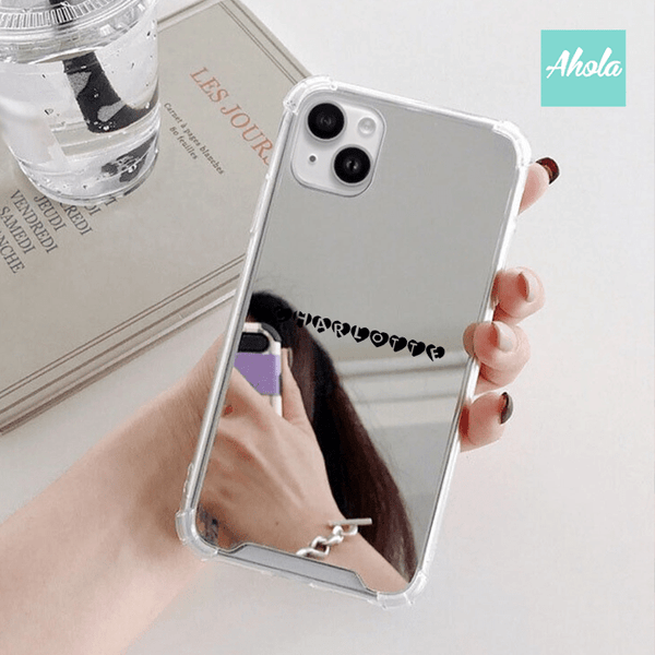 【Heart Alphabet】Protective Heart Print Mirror Phone Case 全包邊心心字母鏡面電話