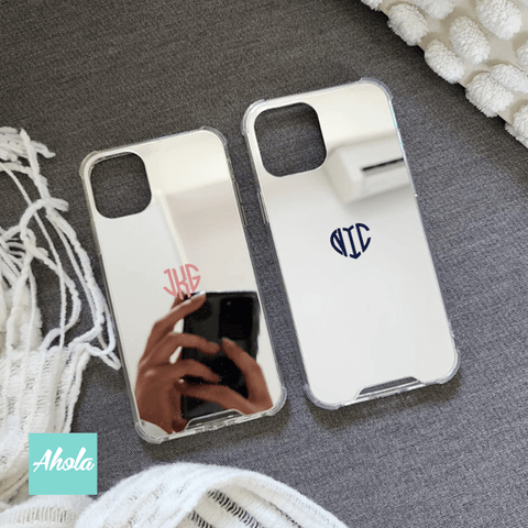 【Heart Monogram】Protective Mirror Phone Case 全包邊鏡面名字電話殼