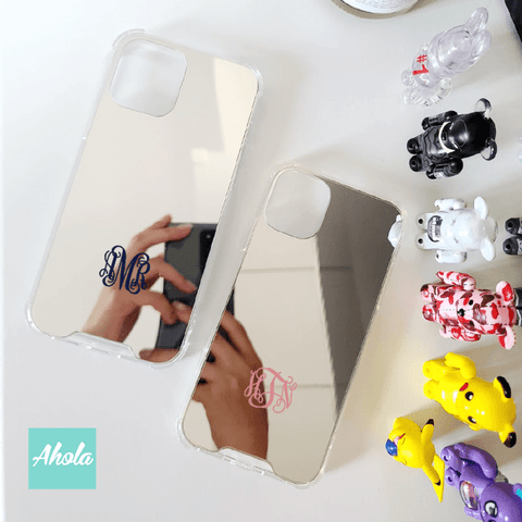 【Cursive Monogram】Protective Mirror Phone Case 全包邊鏡面名字電話殼