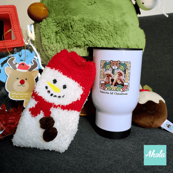 【Christmas Frame】Photo Stainless Steel Tumbler + Christmas sock Gift Set 印相不鏽鋼保溫杯+聖誕襪套裝