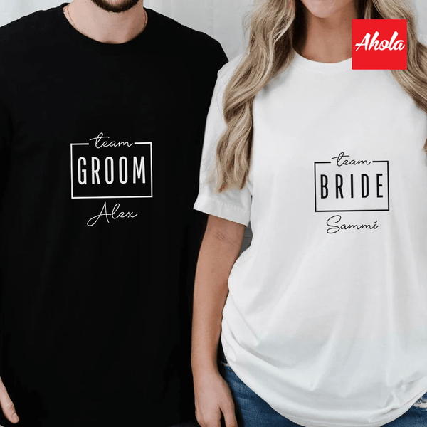 【Team Bride & Groom】Custom Name Short Sleeve Tee 客製燙畫純綿T恤