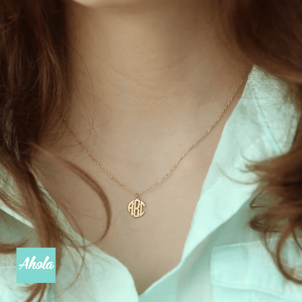 SP077 Dainty Monogram 925 Sterling Sliver Necklace