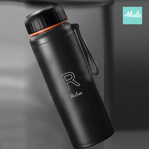 【Outline】800ML Engraved Name Stainless Steel Hot or Cold Bottle With Handle 刻名不鏽鋼可手挽保冷/保温樽