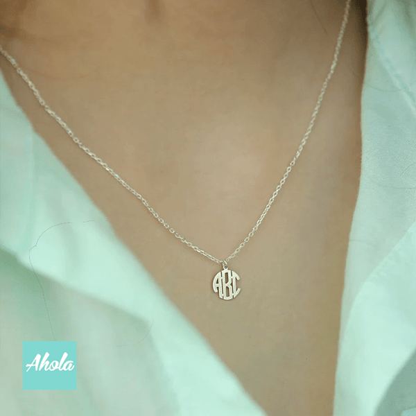 SP077 Dainty Monogram 925 Sterling Sliver Necklace