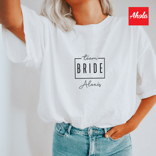 【Team Bride & Groom】Custom Name Short Sleeve Tee 客製燙畫純綿T恤