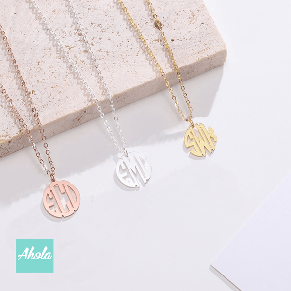 SP077 Dainty Monogram 925 Sterling Sliver Necklace