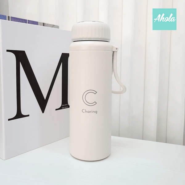 【Outline】800ML Engraved Name Stainless Steel Hot or Cold Bottle With Handle 刻名不鏽鋼可手挽保冷/保温樽