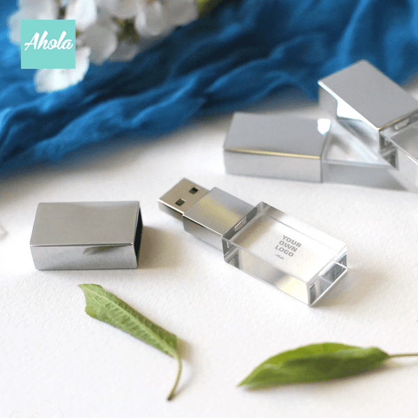 【ADD YOUR OWN LOGO】Laser Engraved Crystal USB drive 激光刻字水晶USB手指