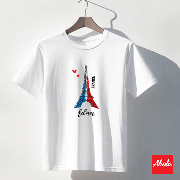 【Eiffel Tower】Custom Name Short Sleeve Tee 客製純綿T恤