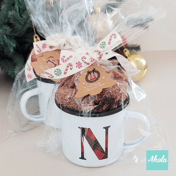 【Christmas Monogram】Name Enamel mug + Christmas sock Gift Set 搪瓷杯聖誕襪禮品套裝