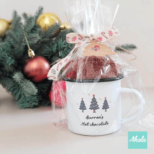 【Christmas Tree】Name Enamel mug + Christmas sock Gift Set 搪瓷杯聖誕襪禮品套裝