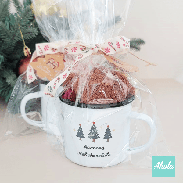 【Christmas Tree】Name Enamel mug + Christmas sock Gift Set 搪瓷杯聖誕襪禮品套裝