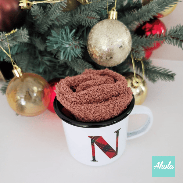 【Christmas Monogram】Name Enamel mug + Christmas sock Gift Set 搪瓷杯聖誕襪禮品套裝