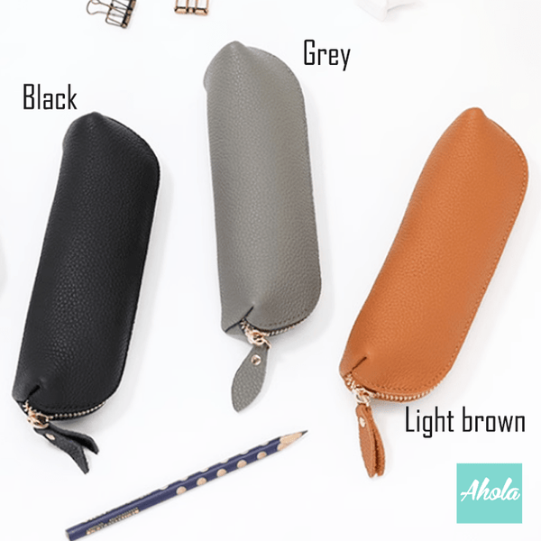 【Martha】Laser Engraved Name Genuine Leather Pouch 真皮刻字萬用袋