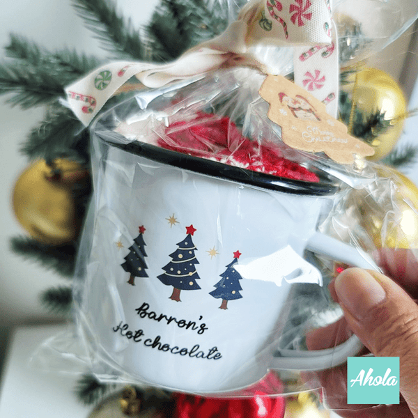 【Christmas Tree】Name Enamel mug + Christmas sock Gift Set 搪瓷杯聖誕襪禮品套裝